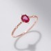 Oval Ruby & Diamond Rose Gold Ring SS0123