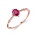 Oval Ruby & Diamond Rose Gold Ring SS0123