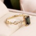 Emerald Cut Green Tourmaline Vintage Ring SS0159