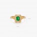 Emerald & Diamond 14K Gold Art Deco Ring SS0207