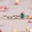 Naturel Zümrüt Ve Pırlanta Vintage Yüzük SS0231