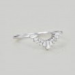 Baguette Diamond 14K Solid Gold Curved Ring SS0317