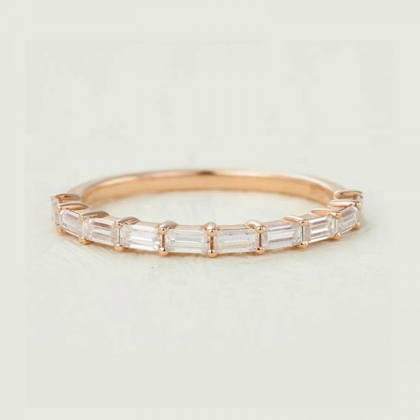 Baguette Diamond Half Eternity Band Ring SS0319
