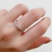 Diamond 14K Solid White Gold Wavy Ring SS0279