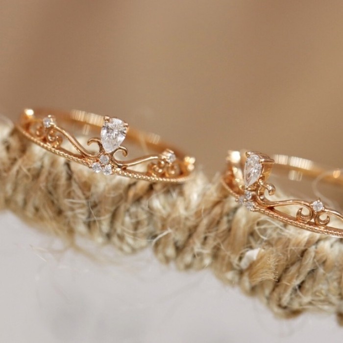 Tiara Drop Diamond Rose Gold Ring SS0306