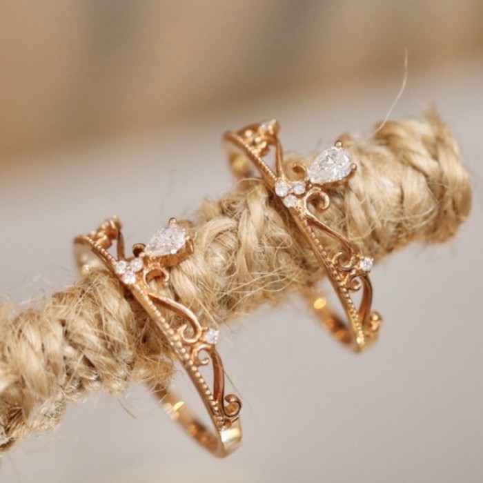 Tiara Drop Diamond Rose Gold Ring SS0306