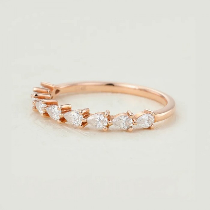 Pear Drop Diamond Half Eternity Ring SS0321 Pear Drop Diamond Half Eternity Ring SS0321