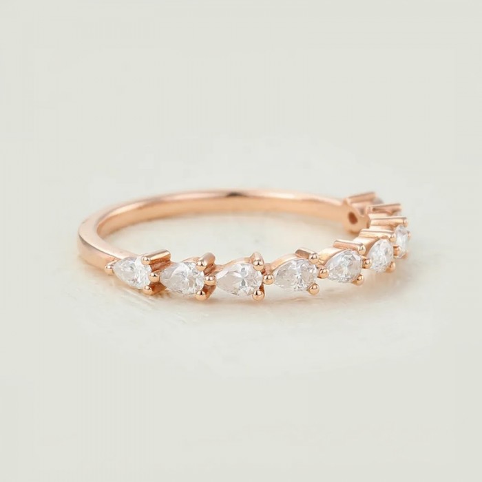 Pear Drop Diamond Half Eternity Ring SS0321 Pear Drop Diamond Half Eternity Ring SS0321