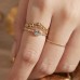 Diamond 14K Solid Gold Curved Ring SS0277