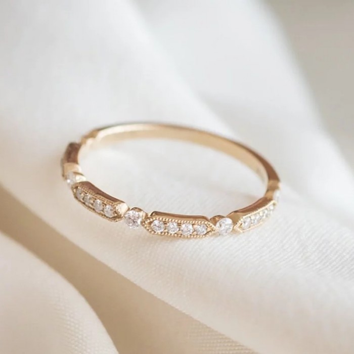 Diamond 14K Gold Wedding Band SS0266