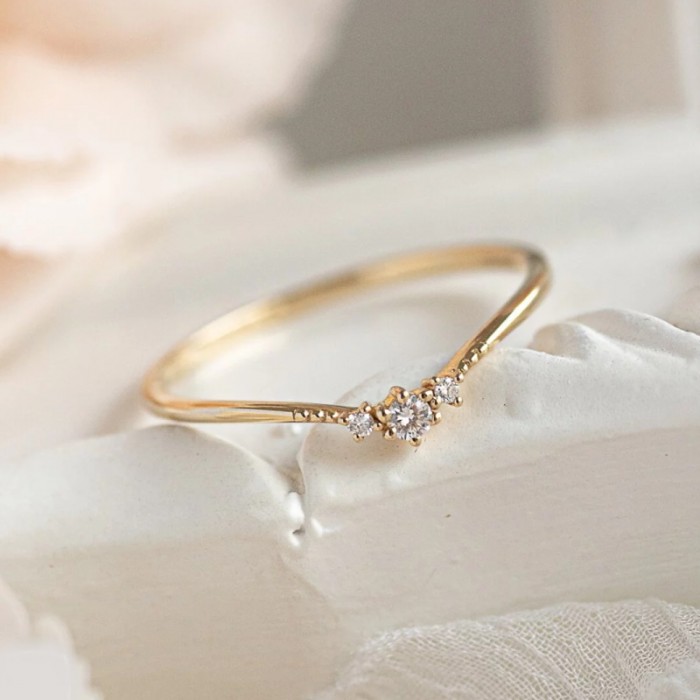 Diamond Gold Simple Design Ring SS0265