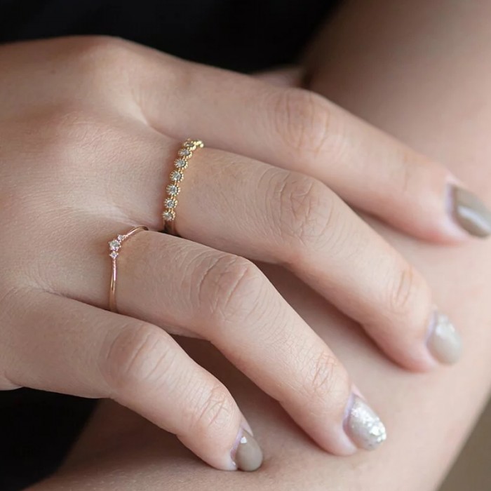 Diamond Gold Simple Design Ring SS0265