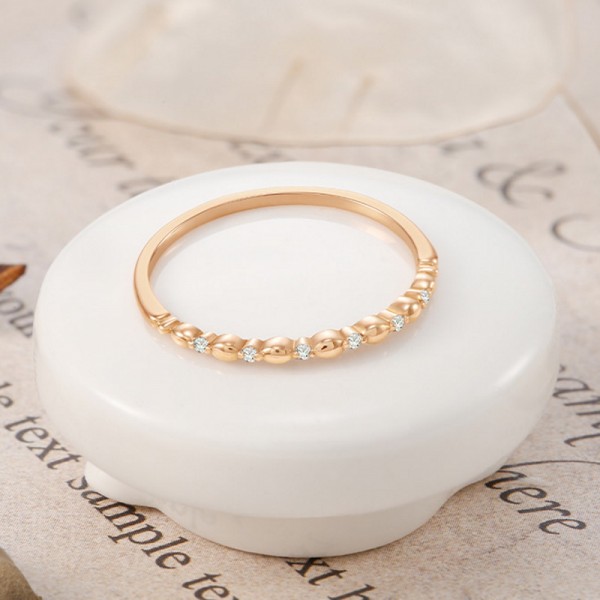 Diamond Ring 14K Solid Gold Band SS0004
