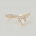 Marquise Cut Diamond Ring Curved Band SS0008