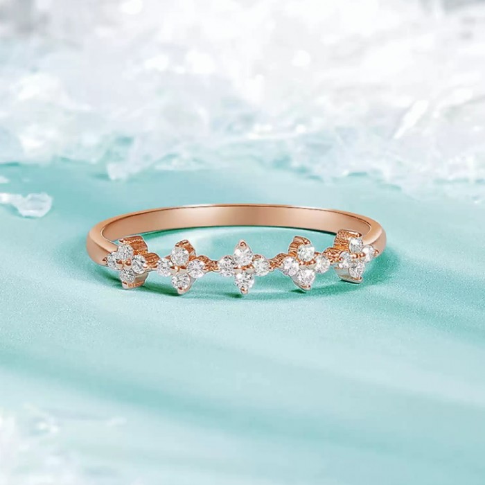 14K Solid Gold Natural Diamond Ring SS0224