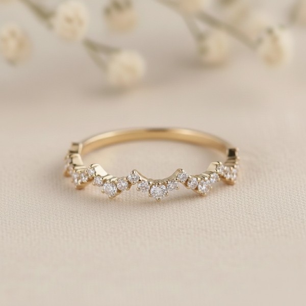 Zigzag Tasarım Pırlanta Alyans Yüzük SS0271 Zigzag Tasarım Pırlanta Alyans Yüzük SS0271