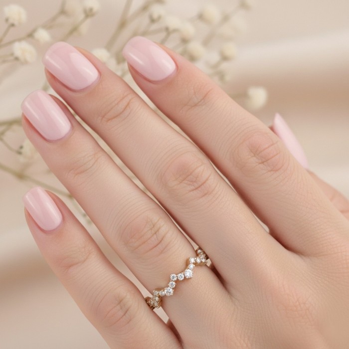 Zigzag Tasarım Pırlanta Alyans Yüzük SS0271 Zigzag Tasarım Pırlanta Alyans Yüzük SS0271