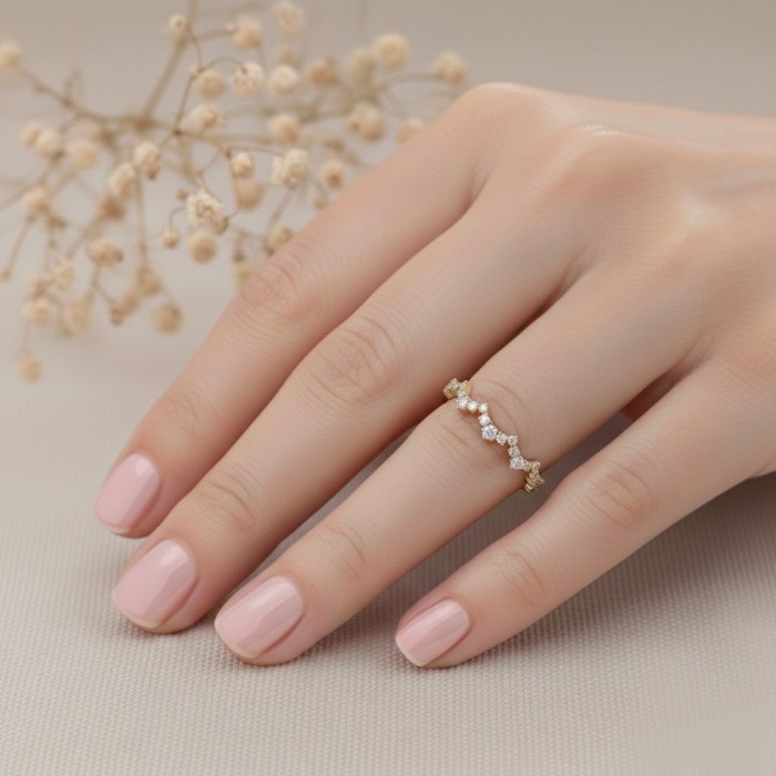 Zigzag Tasarım Pırlanta Alyans Yüzük SS0271 Zigzag Tasarım Pırlanta Alyans Yüzük SS0271
