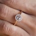 Salt & Pepper Diamond Halo Engagement Ring SS0165