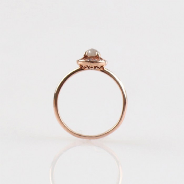 Milky Renk Ham Elmas Yüzük Rose Altın SS0151