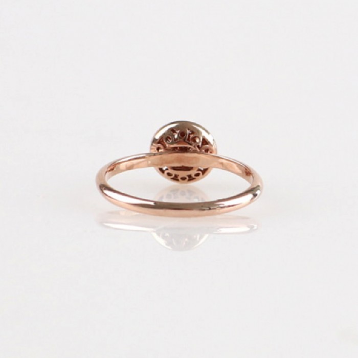 Milky Renk Ham Elmas Yüzük Rose Altın SS0151