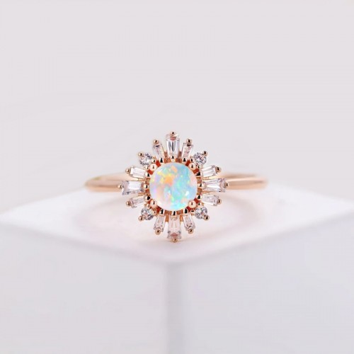 Opal & Baguette Diamond Statement Ring SS0345