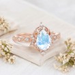 Damla Opal Ve Pırlanta Vintage Hilal Yüzük SS0339