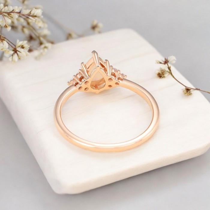 Drop Opal & Diamond Gold Statement Ring SS0342