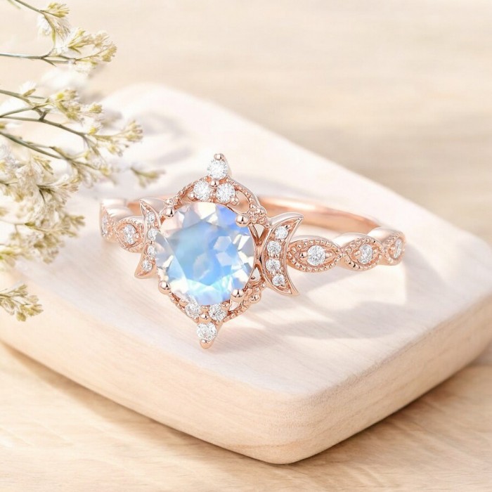 Ethiopia Opal & Diamond Vintage Ring SS0337 Ethiopia Opal & Diamond Vintage Ring SS0337