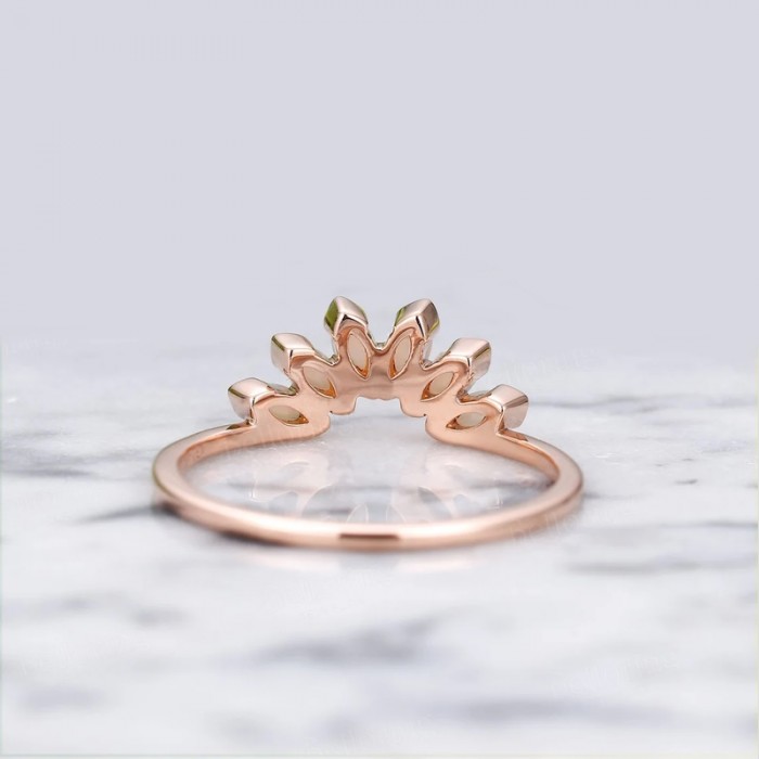Marquise Opal 14K Solid Gold Lotus Ring SS0323