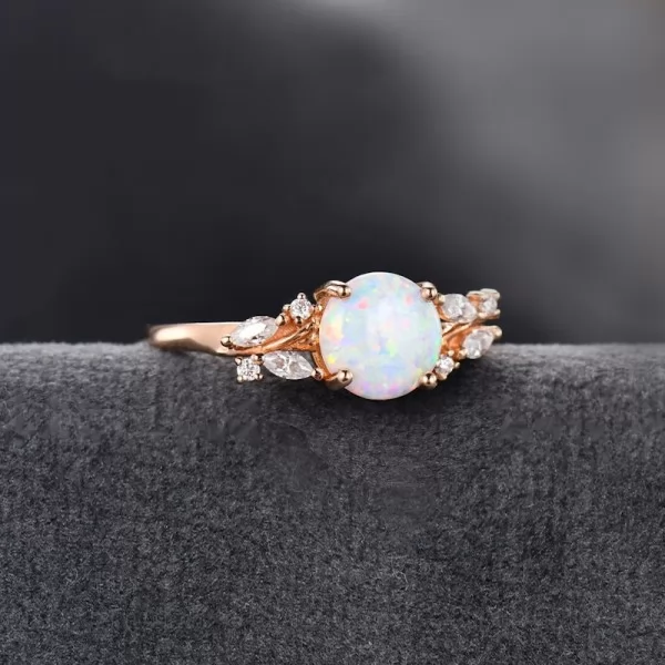 Opal & Marquise Diamond Ivy Leaf Ring SS0354