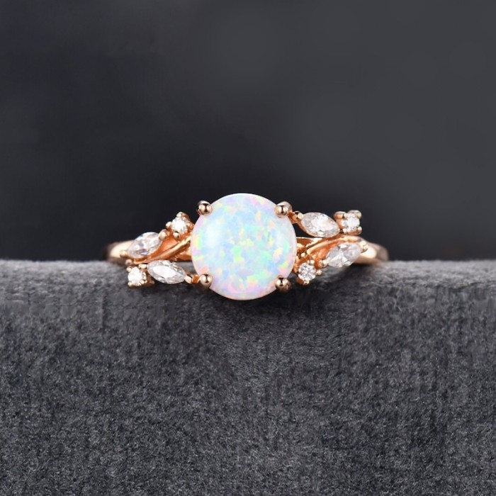 Opal Ve Markiz Pırlantalı Sarmaşık Yüzük SS0354