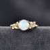Opal & Marquise Diamond Ivy Leaf Ring SS0354