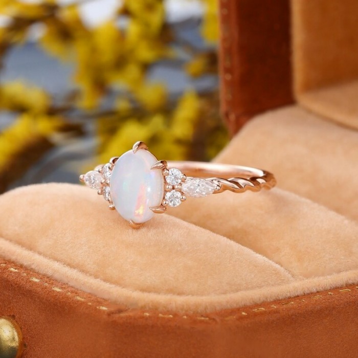 Opal & Marquise Diamond Engagement Ring SS0356 Opal & Marquise Diamond Engagement Ring SS0356