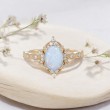 Oval Opal & Diamond Vintage Moon Ring SS0338