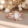Oval Opal & Diamond Vintage Style Engagement Ring SS0348