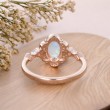Oval Opal Ve Pırlanta Vintage Tasarım Yüzük 