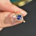 Blue Sapphire & Baguette Diamond Ring SS0218