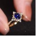 Blue Sapphire & Baguette Diamond Ring SS0218