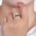 Baguette Emerald & Diamond Asymmetric Ring SS0258