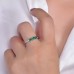 Baguette Emerald & Diamond Asymmetric Ring SS0258