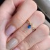 Drop Blue Sapphire & Diamond Gold Ring SS0013