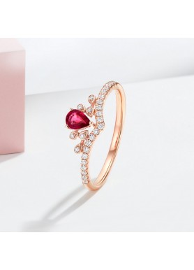 Natural Drop Ruby & Diamond Design Ring SS0236