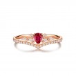 Natural Drop Ruby & Diamond Design Ring SS0236