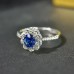 Floral Blue Sapphire & Diamond Ring SS0221