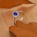 Natural Oval Blue Sapphire & Diamond Ring SS0061