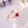 Oval Red Ruby 14K Solid Gold Heart Ring SS0418