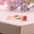 Oval Red Ruby 14K Solid Gold Heart Ring SS0418