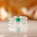 Natural Emerald & Diamond Set Ring SS0113