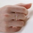 Oval Pembe Safir Ve Pırlanta Asimetrik Yüzük SS0248